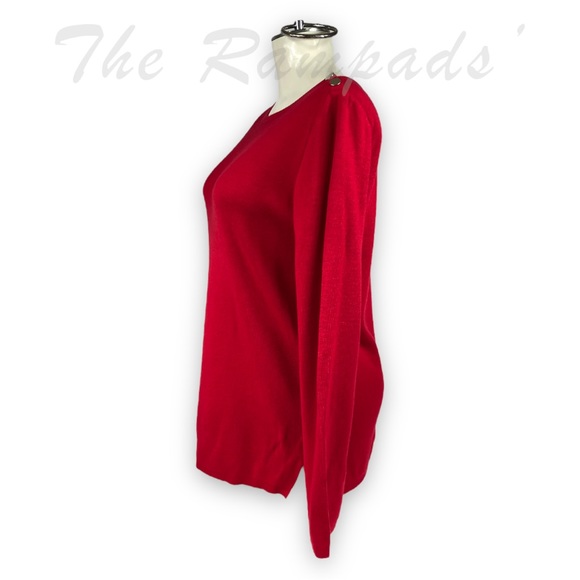 Ann Taylor Red Long-sleeve Top Size Women’s Medium - Picture 4 of 8